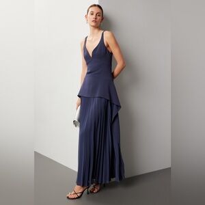 SIMKHAI sequoia pleated‎ combo sleeveless v-neck dress size 8